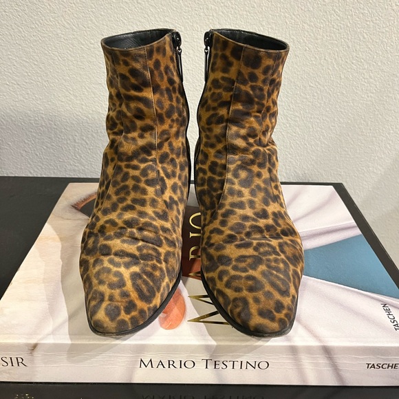 Saint Laurent Vassili Leopard boots size 39.5 - Picture 3 of 11